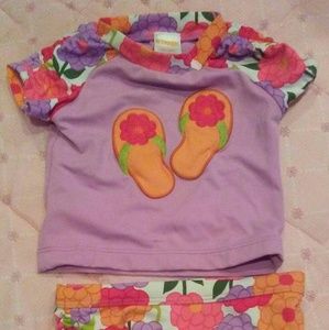 Infant girls rash guard swim suit